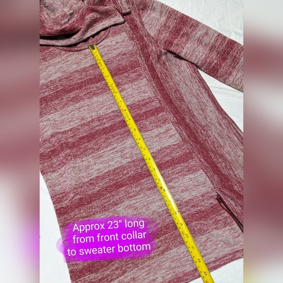 Cleo brand, heathered pink size med, ladies cowl neck sweater - Picture 12 of 12